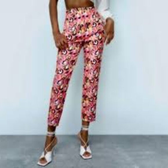 Zara Pants Paisley Wide Leg S NWT - Picture 2 of 4
